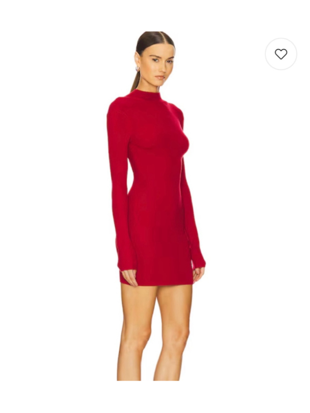 LOBA Red Mock Neck Knit Mini Dress Bodycon Longsleeve Luxe|XL|NWT|